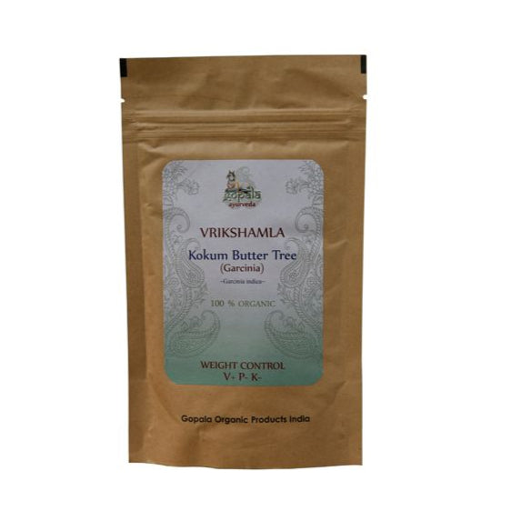 Brown packaging of Virkshamla Kokum Butter Tree with a label on a white background